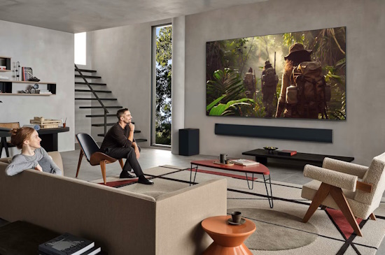 LG OLED55G59LS Premium 4K Smart TV in modernem Wohnzimmer-Ambiente