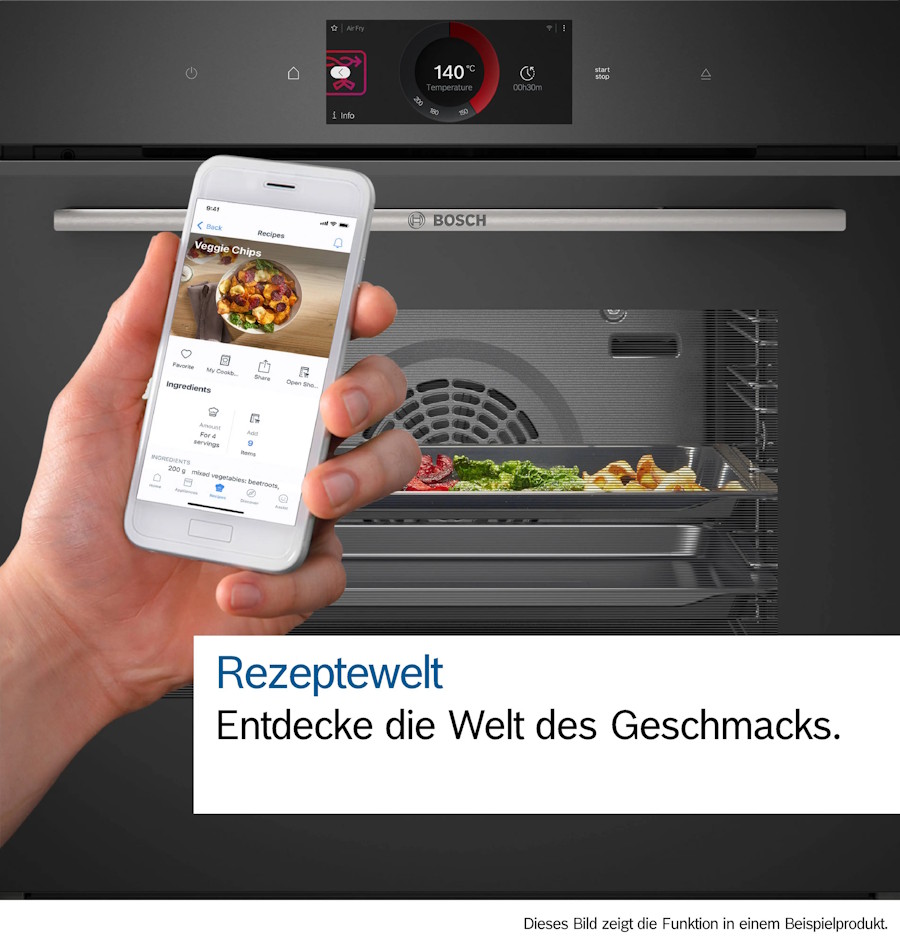 Bosch oven digital control ring and high-resolution TFT touchscreen