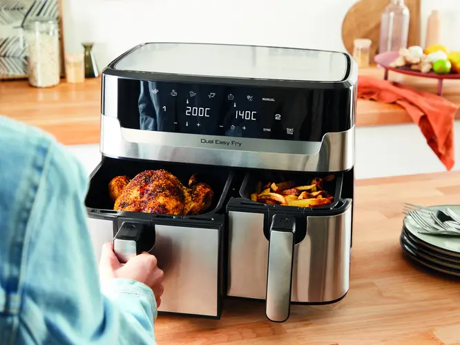 TEFAL Dual Easy Fry & Grill 8,3 L Edelstahl EY905D EAN: 3045380024236