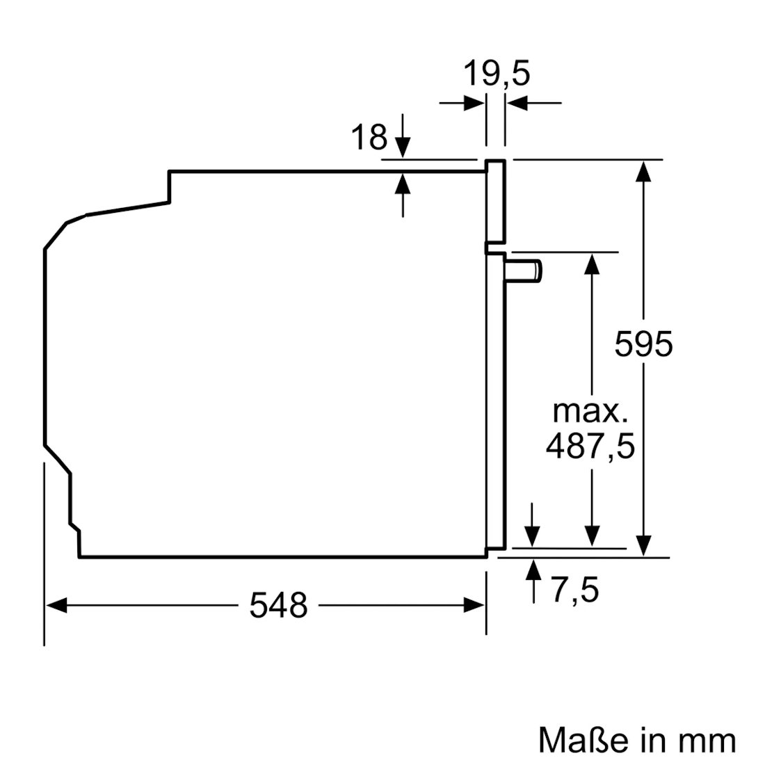Siemens HB676G0S1 Einbau-Backofen in Edelstahl - Einbaumasse