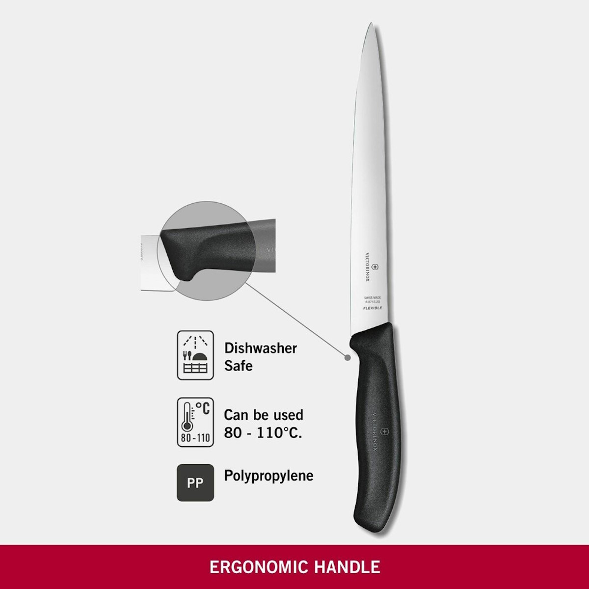 Präzision made in Switzerland Victorinox Swiss Classic Filetiermesser, 20 cm, rostfreier Edelstahl