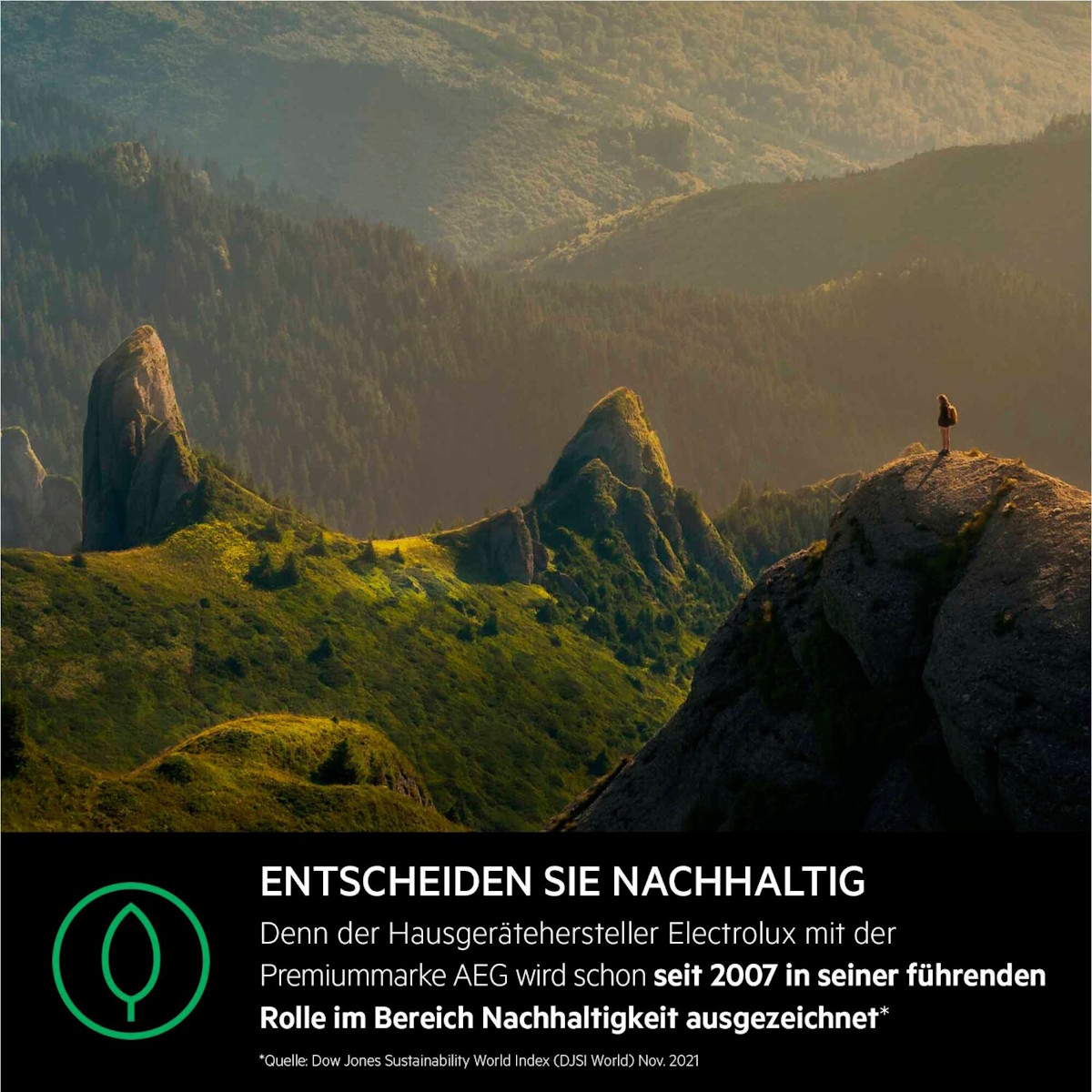 Nachhaltige Wäschepflege AEG Grafik oder Hinweis zur nachhaltigen und schonenden Wäschepflege