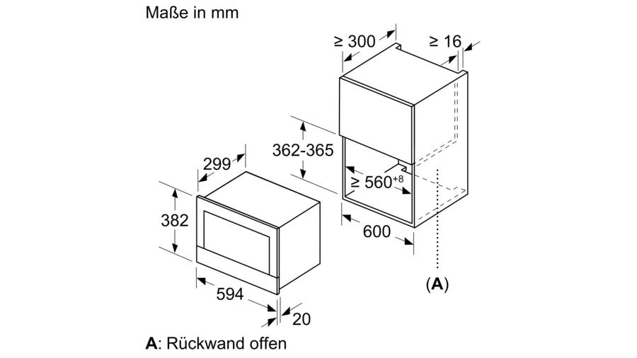 Bosch Serie 8 Einbau-Mikrowelle Edelstahl Maße