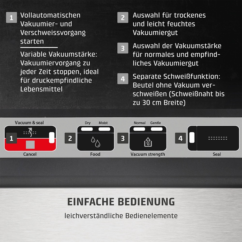 Caso VR 394 Advanced Vakuumierer, einfache Bedienung