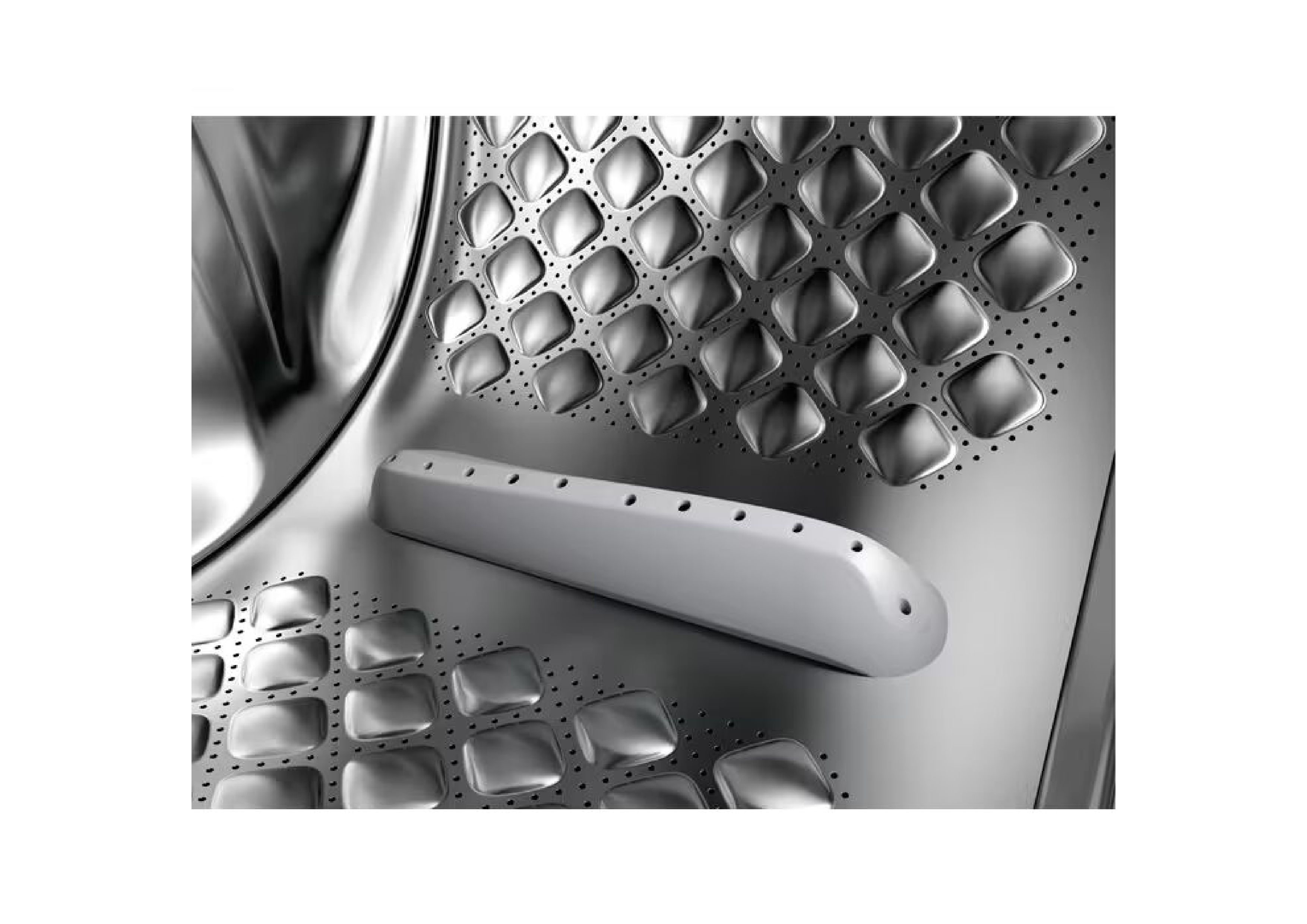 Detailansicht der speziellen ProTex Schontrommel-Struktur im Inneren der Waschmaschine