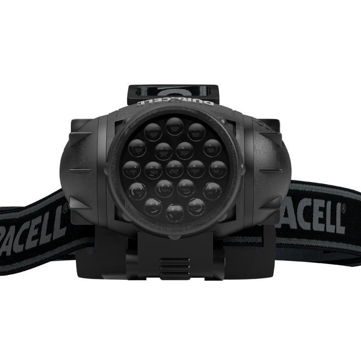 Duracell Explorer Stirnlampe HDL-1 Frontansicht mit Leuchtstrahler