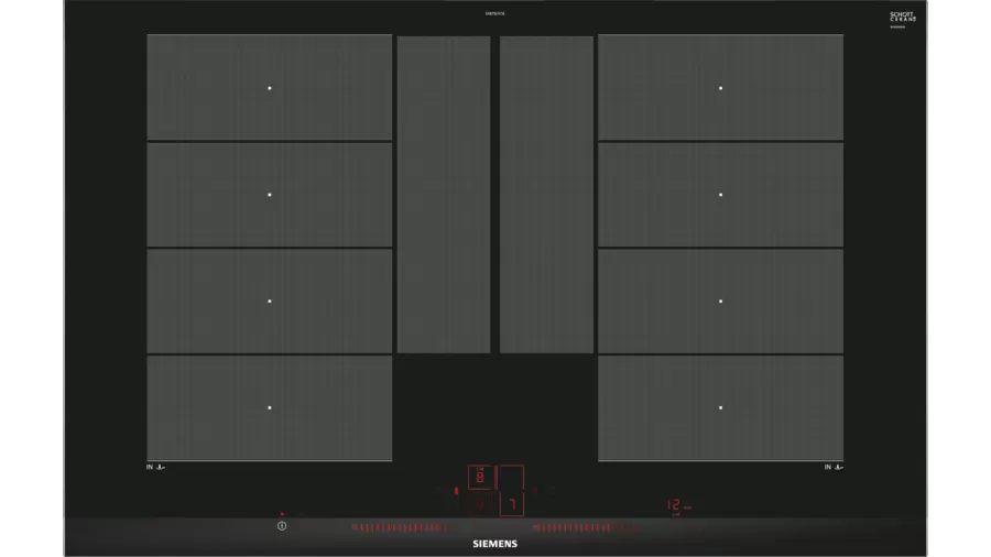 SIEMENS EX875LYC1E iQ700 Induktionskochfeld mit Rahmen aufliegend, 80 cm, Schwarz