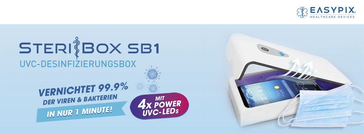 Easypix SteriBox SB1 - Wiederaufladbare UV-C Desinfektionsbox, GTIN/EAN: 4260041686076