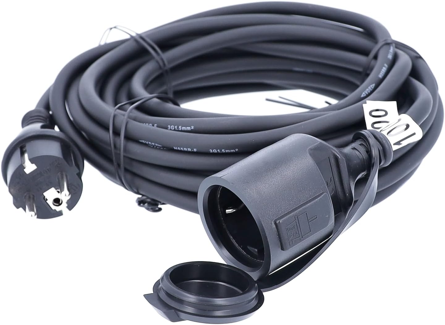 AS Schwabe Strom-Verlängerungskabel IP44 10m, H05RR-F 3G 1,5mm², Gummi, schwarz AS Schwabe Strom-Verlängerungskabel IP44 10m, H05RR-F 3G 1,5mm², Gummi, schwarz