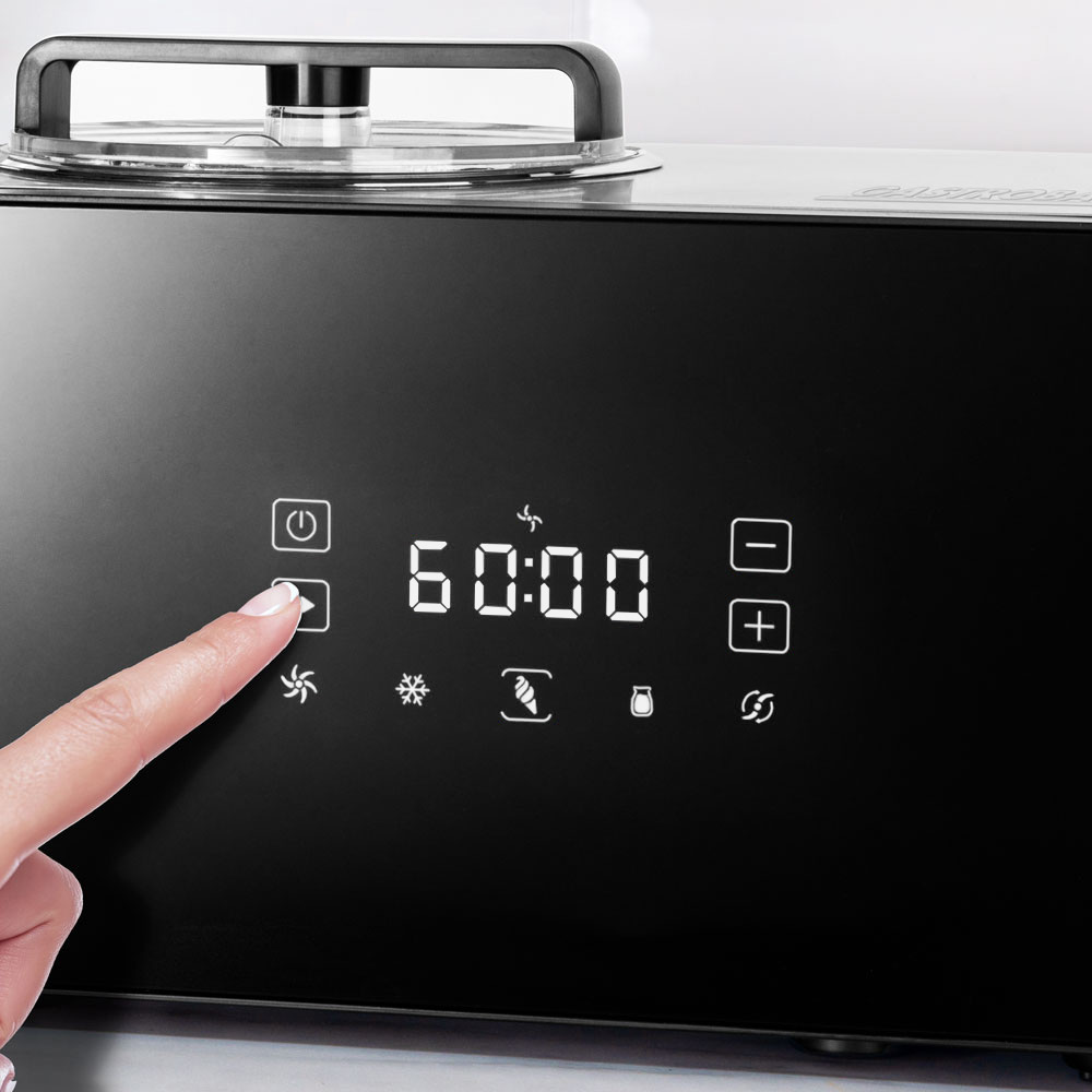 Intuitive XL‑Touch‑Bedienung – Programmwahl und Anzeige XL‑Touchdisplay der Gastroback 42900 zeigt Programme und Timer an