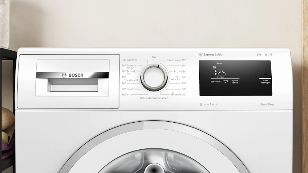 Bosch WAN280H5 Serie 4 Waschmaschine | 8 kg | 1400 U/min | EEK A | Iron Assist & AquaStop