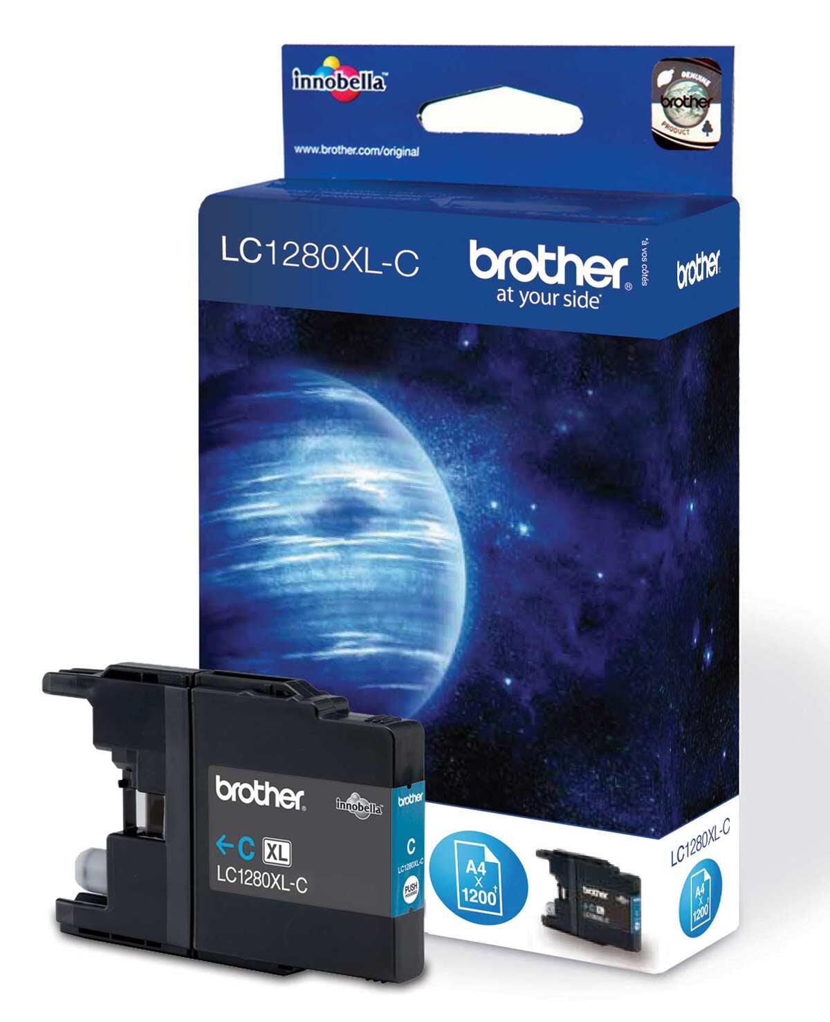 Brother LC1280XLC Druckerpatrone 1 Stück(e) Original Hohe (XL-) Ausbeute Cyan