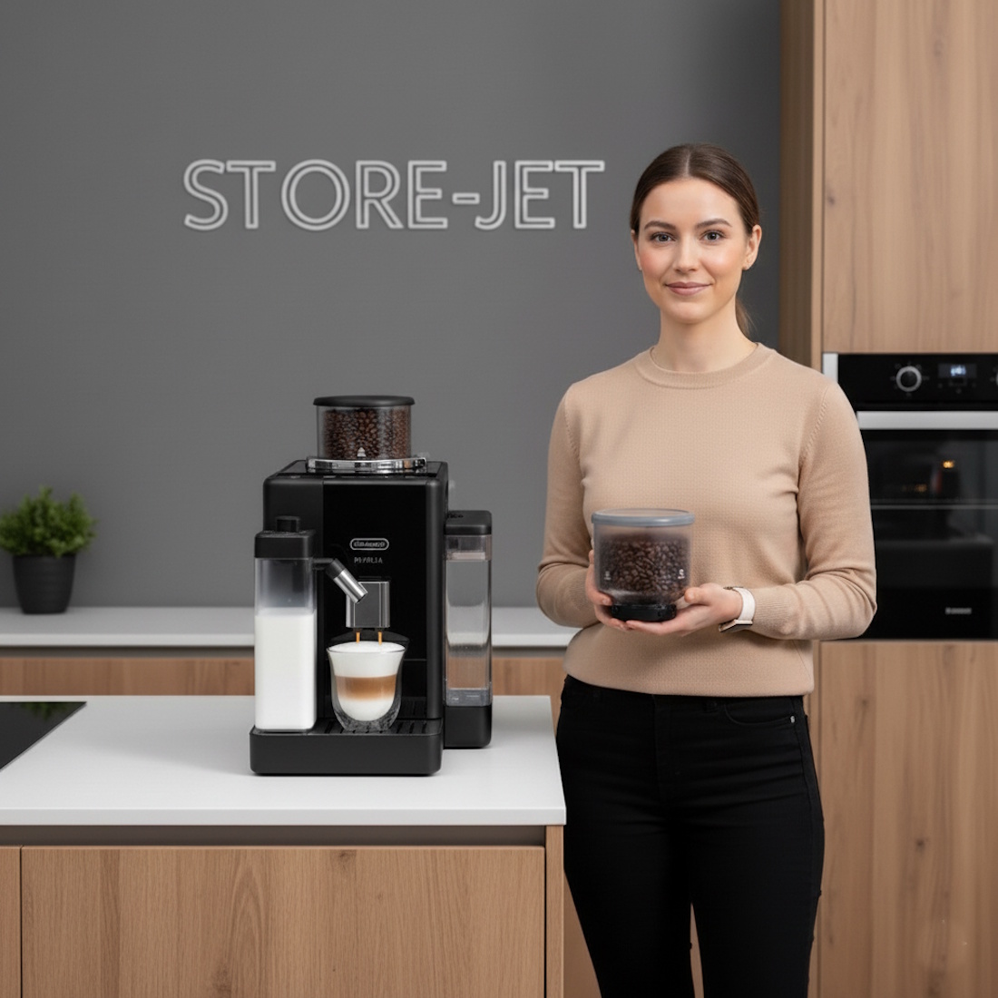 DeLonghi Rivelia EXAM440.35 B Kaffeevollautomat mit Bean Switch System
