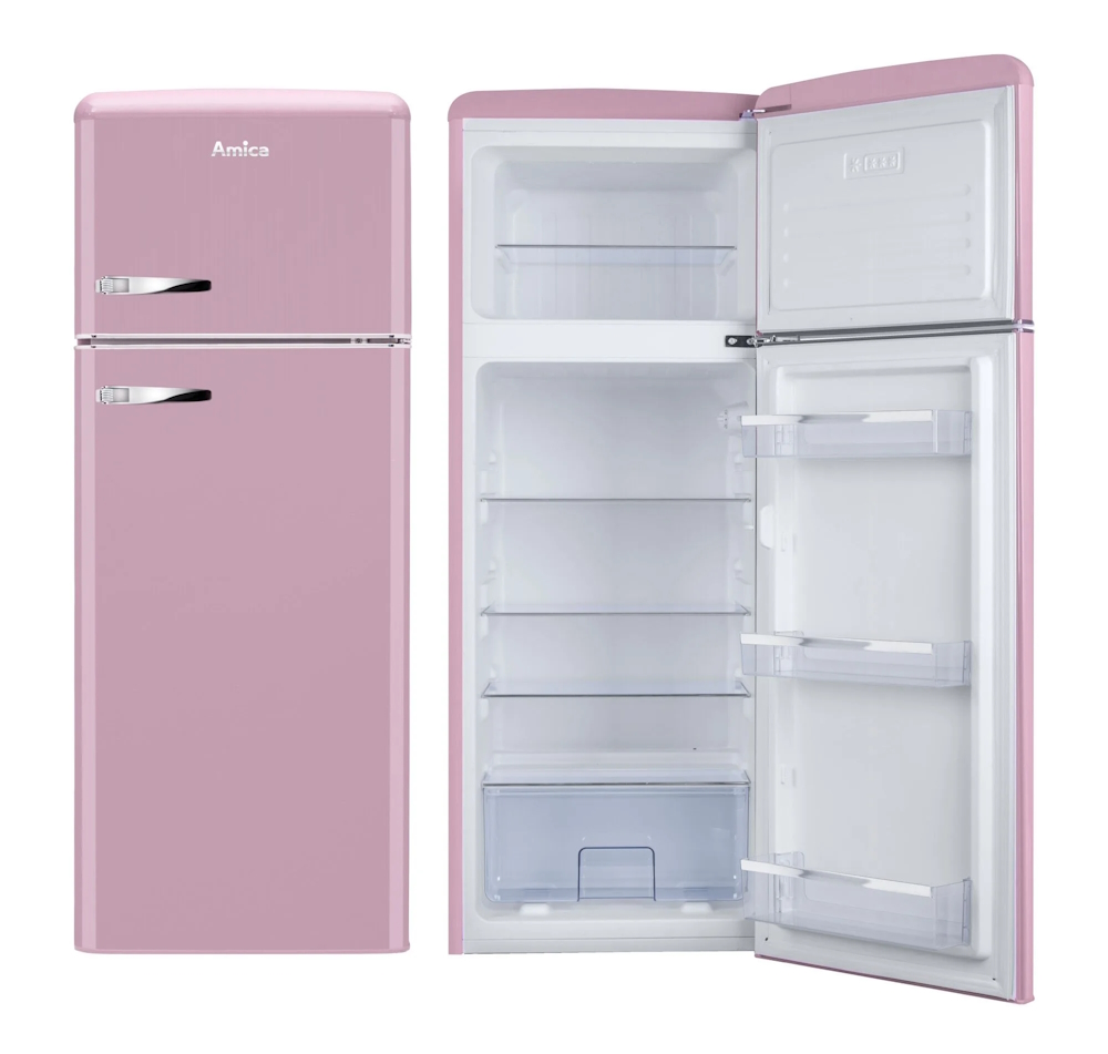 Amica KGC Retro Fridge-Freezer | 7 Colors to Choose From | FrostControl | 144 cm Height | Energy Class E