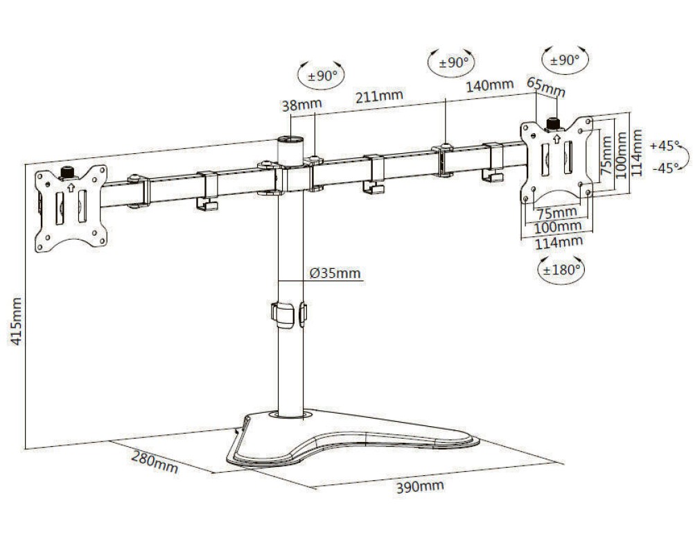 Equip Economy-Monitor/LCD-Tischfußhalterung