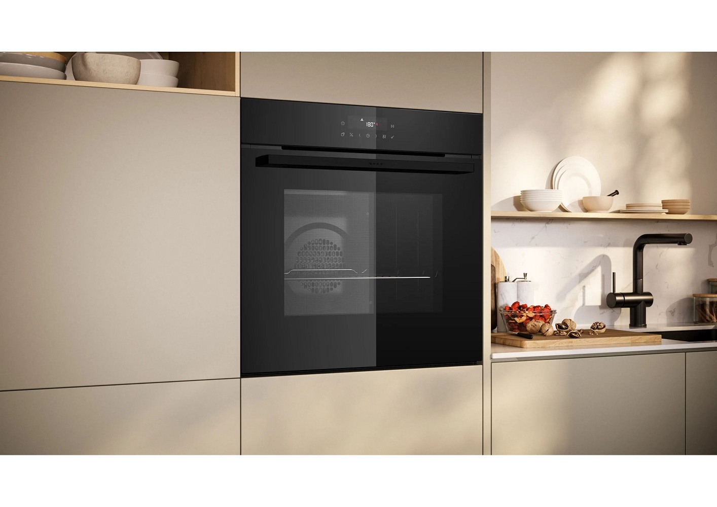 Neff B2CCJ7AK3 built-in oven in modern black with LED touch control