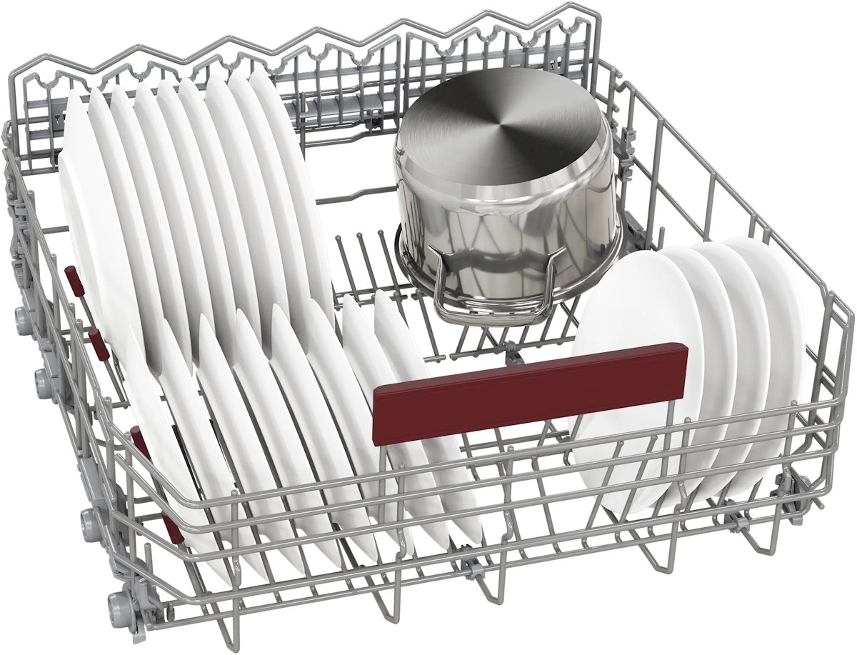 Neff S257ZCX18E Geschirrspüler Flex 2 Korbsystem: flexible Geschirrkörbe mit Klappstacheln, RackMatic Höhenverstellung und Besteckschublade für einfaches Beladen