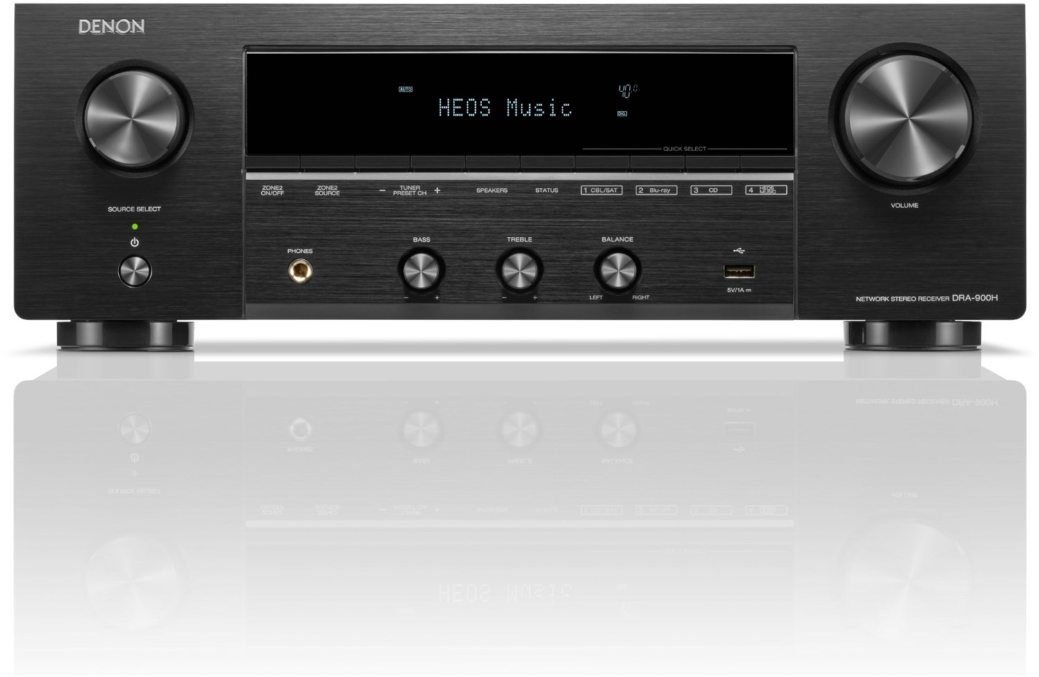 DENON DRA-900H 2.2-Kanal 145W 8K-AV-Re­cei­ver (Blue­tooth, WLAN) mit HEOS Built-in, schwarz