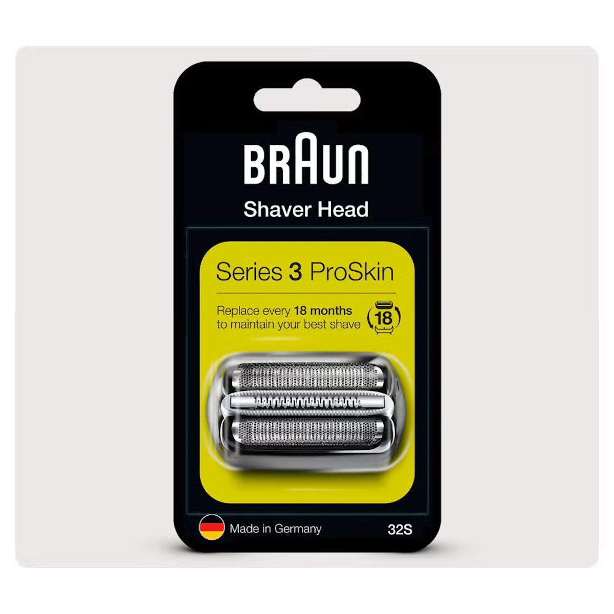 Braun Series 3 ProSkin 32S Scherkopf Silber, Ersatz-Kombipack für elektrische Rasierer in Originalverpackung.