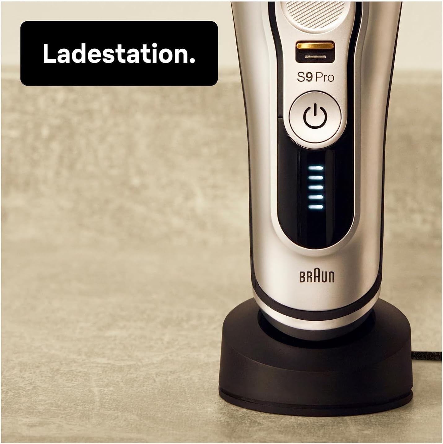 Braun Series 9 Pro 9410s wet and dry shaver with charging station and travel case, black