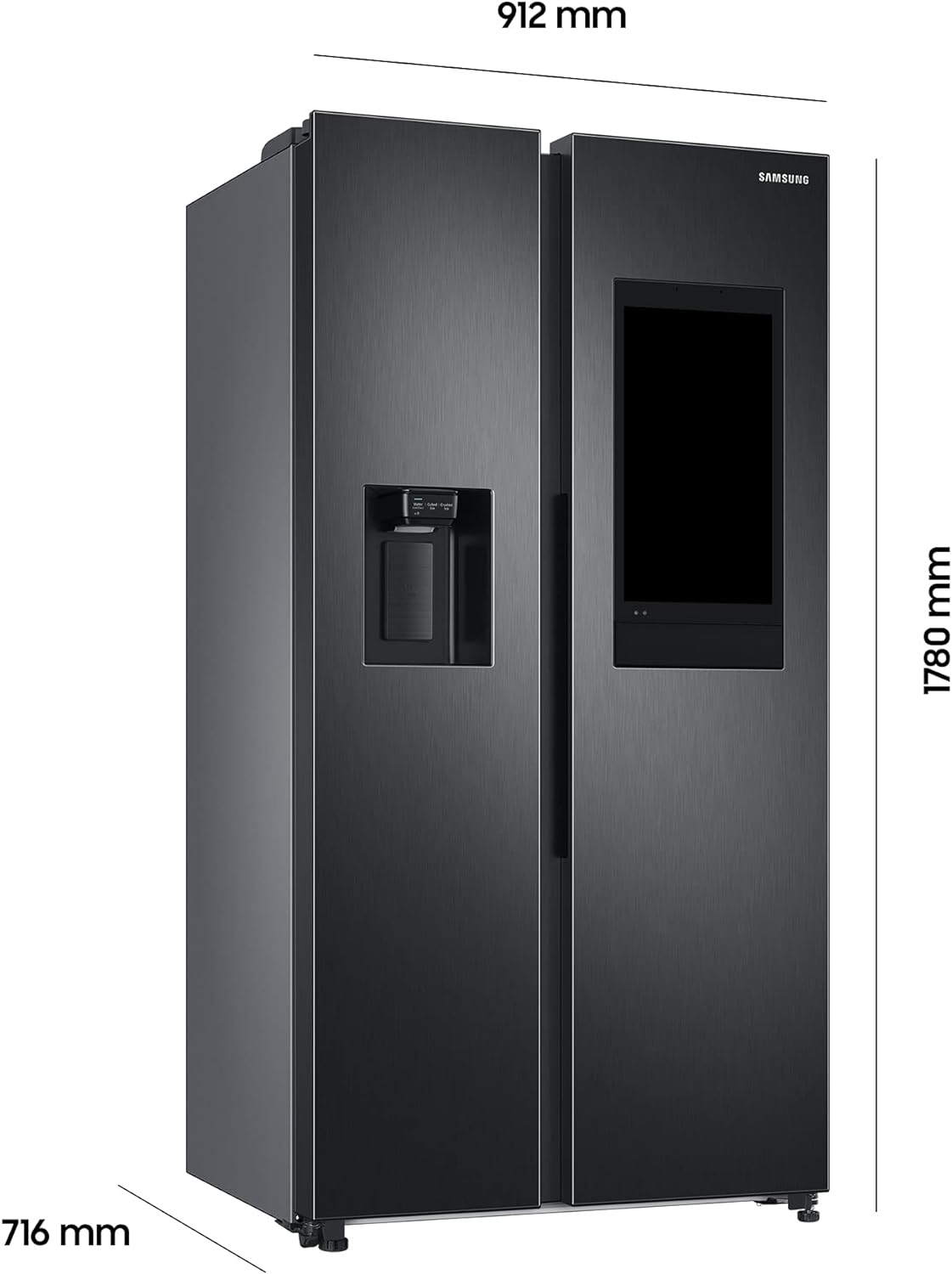 Samsung RS6HA8891B1/EG Side-by-Side Kühlschrank, Premium Black Steel