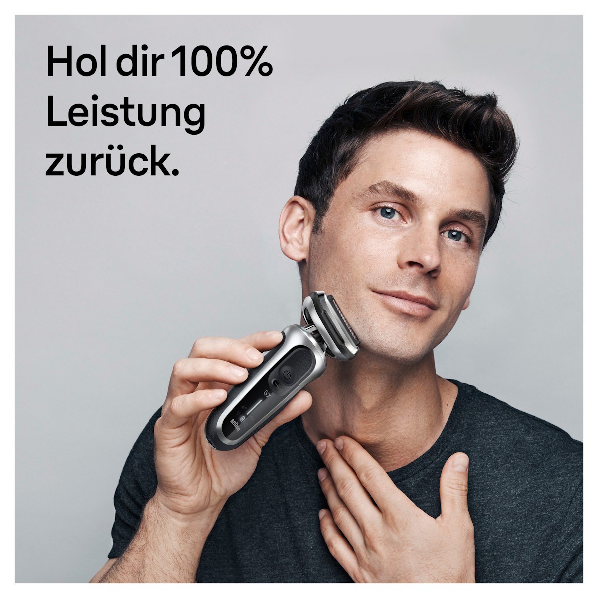 Illustration der Rasurleistung: Vergleich zwischen abgenutztem und neuem 73S Scherkopf.