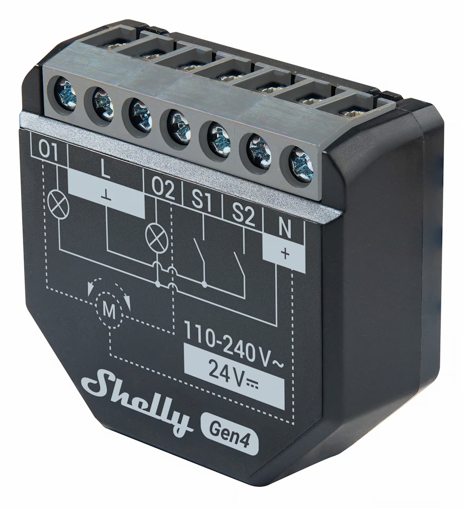 Shelly 2PM Gen4 Unterputz-Relais | 2-Kanal Smart-Schalter | Wi-Fi, Zigbee, Matter & BLE | Leistungsmessung | Rollladensteuerung