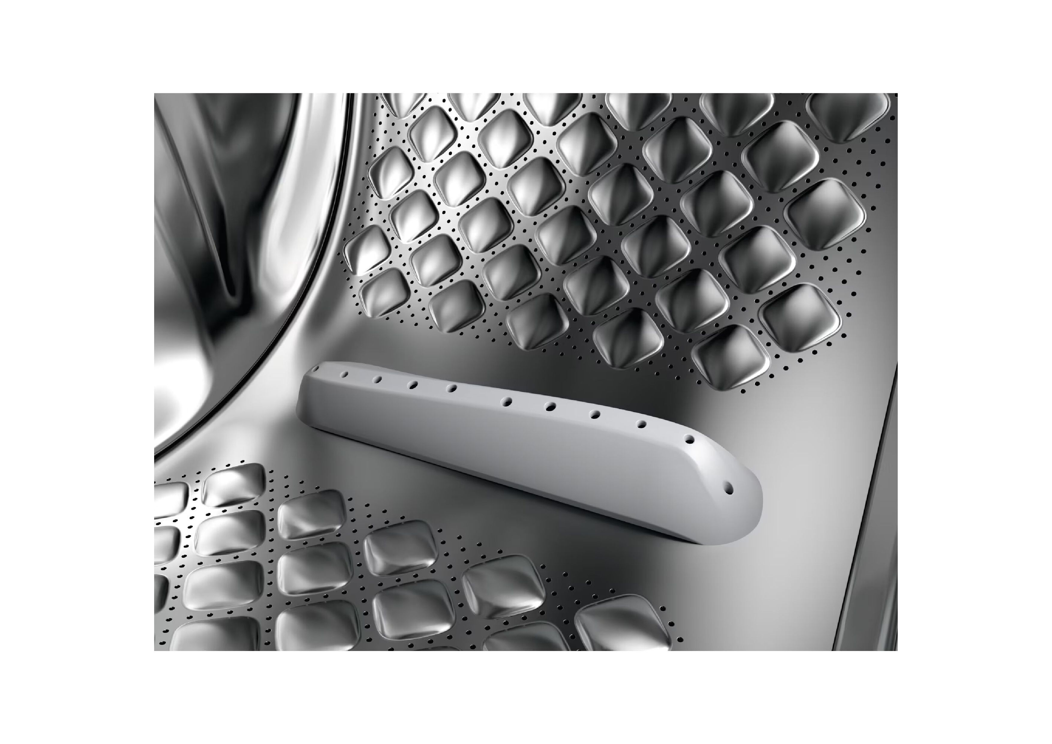 Detailansicht der Trommel-Innenstruktur und der Mitnehmer eines AEG Waschtrockners