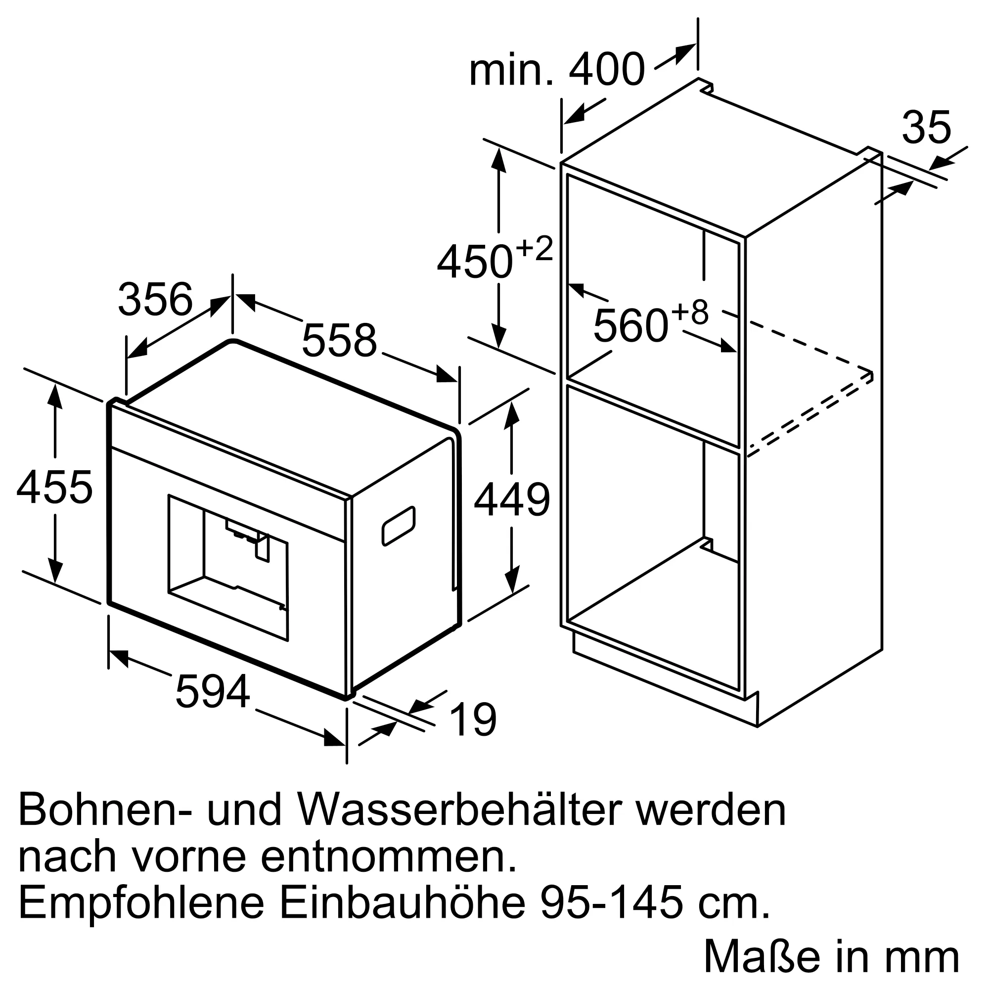 BOSCH Serie 8 Einbau-Kaffeevollautomat Edelstahl CTL636ES6