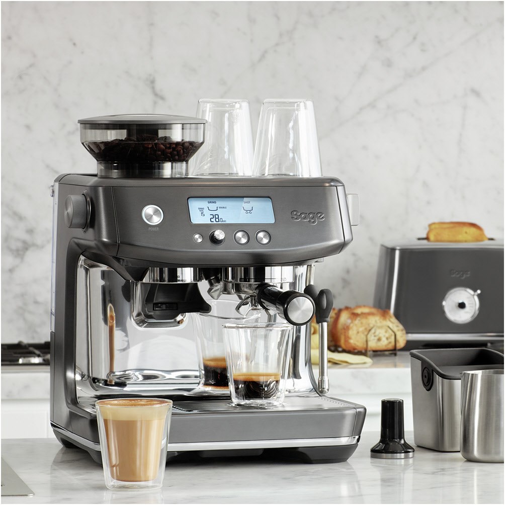 SAGE Appliances SES878 - the Barista Pro™ Espressomaschine in elegantem Schwarz und Edelstahl