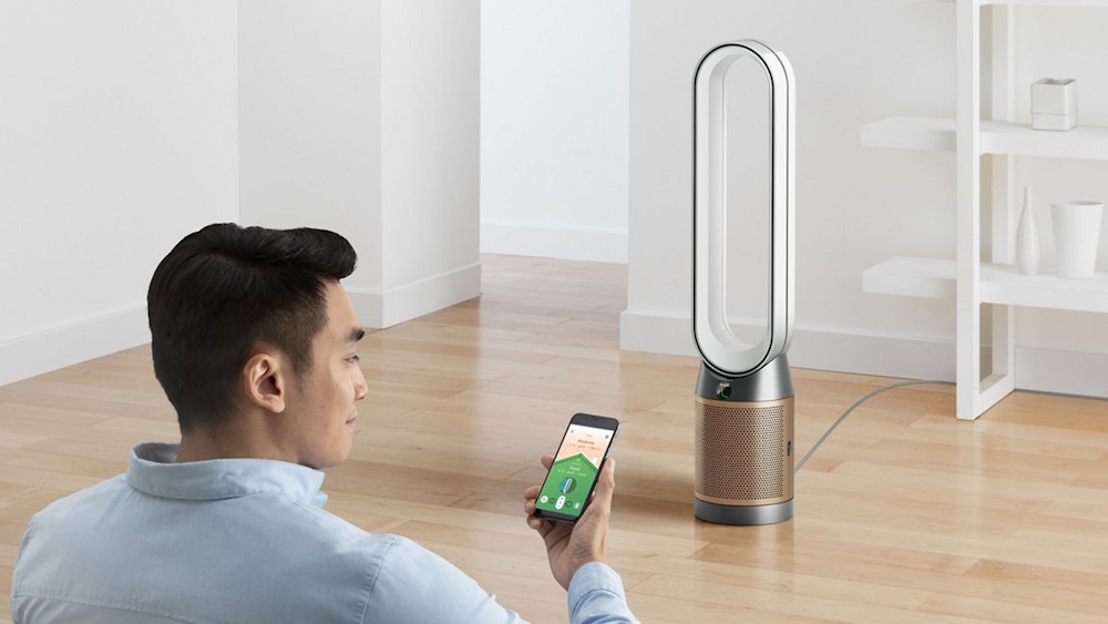 Dyson Purifier Cool PC2 De-NOx TP12 Turmventilator & Luftreiniger | HEPA H13 Filtration | K-Kohlefilter gegen NO2 | MyDyson App | Weiß/Gold