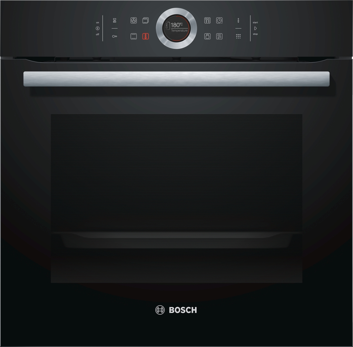 BOSCH HBG675BB1 Series 8 Oven, black, 13 heating modes, pyrolysis, 4D hot air, [Energy Efficiency Class: A+]