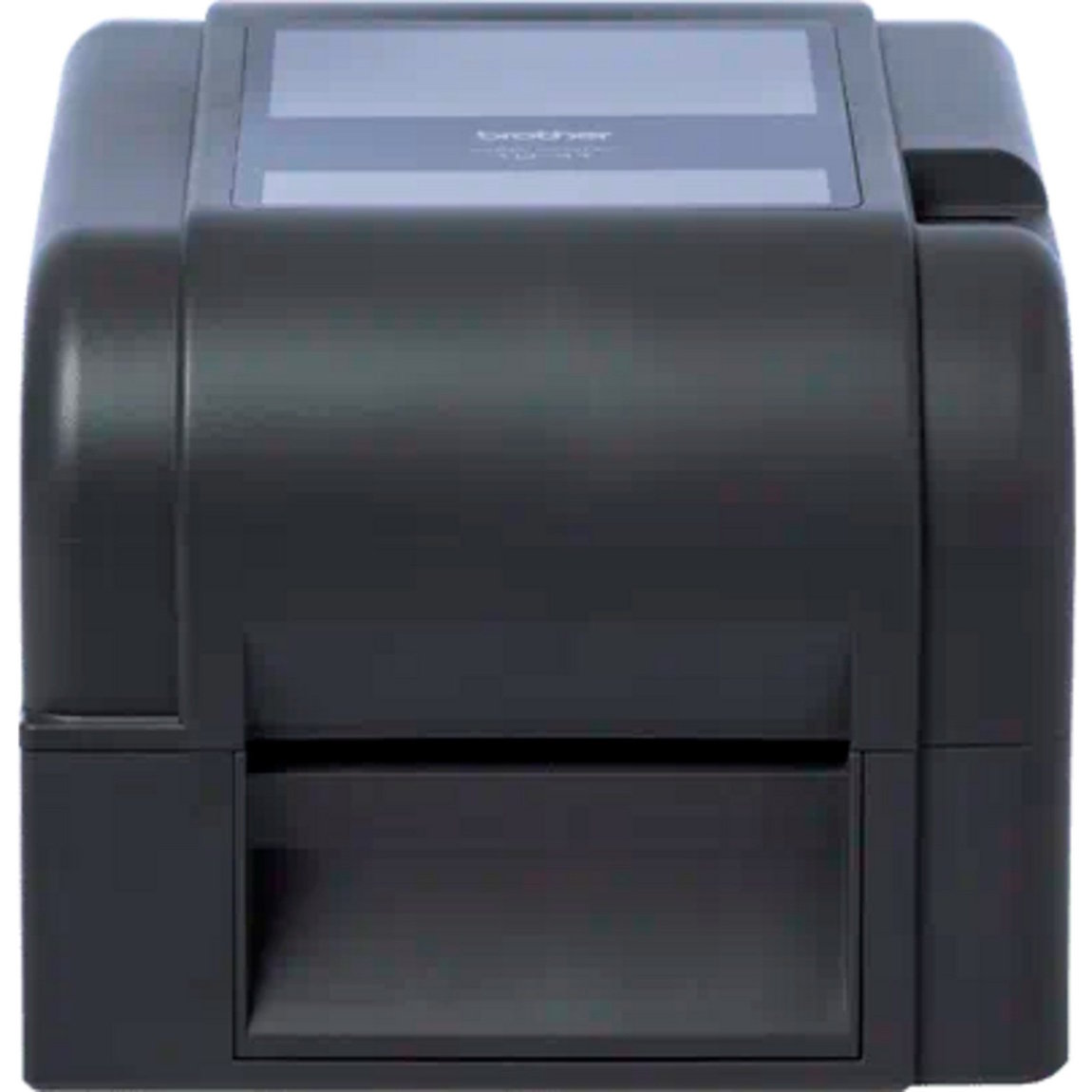 Rückseite des Brother TD-4420TN mit USB-, LAN/Ethernet- und RS-232-Schnittstellen sowie AC-Netzanschluss