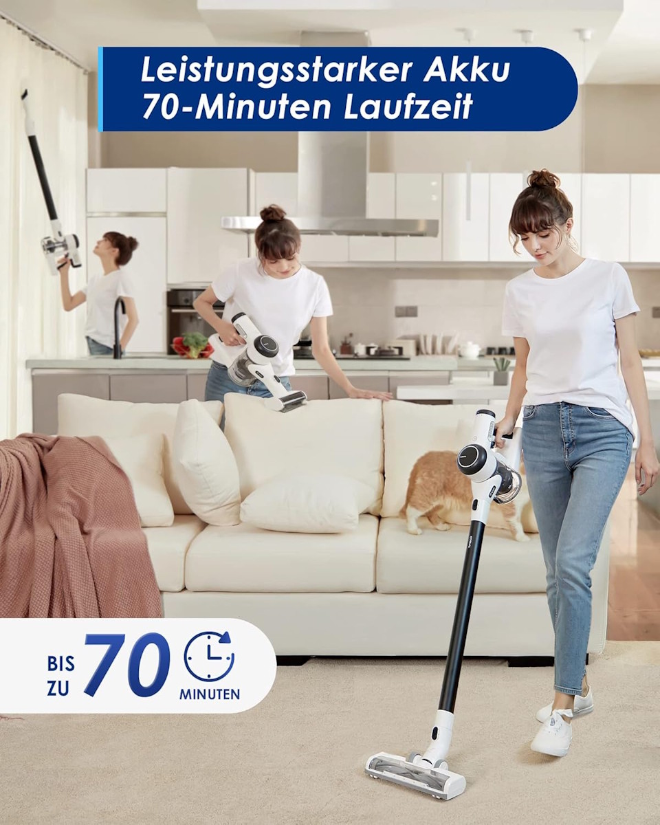 Tineco Pure One X Essentials – Akku mit Anzeigeleuchte, Laufzeit bis zu 70 Minuten