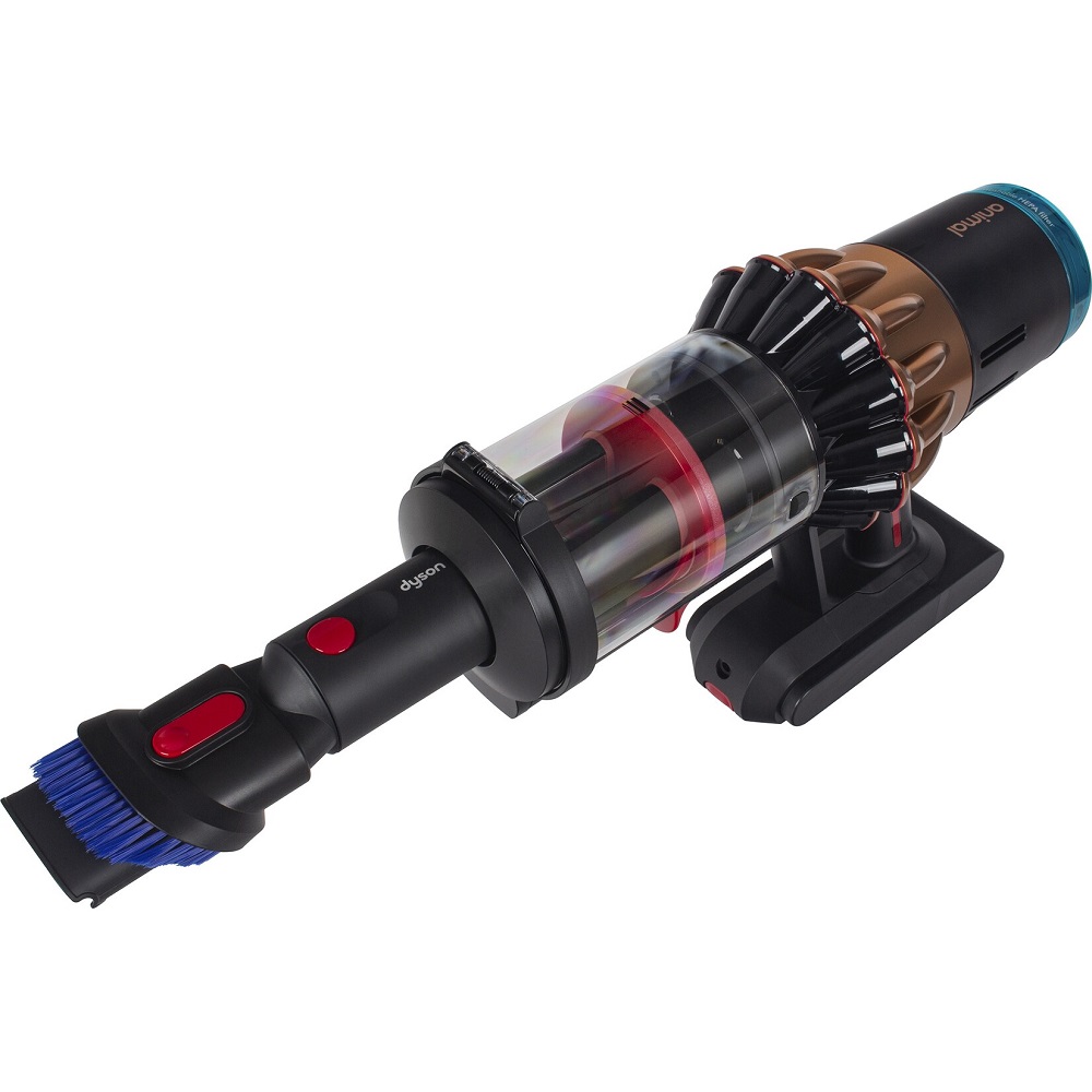 Das Handstück des Dyson Piston Animal Spezial mit montierter Kombi-Zubehördüse für die Reinigung von Zwischenräumen.