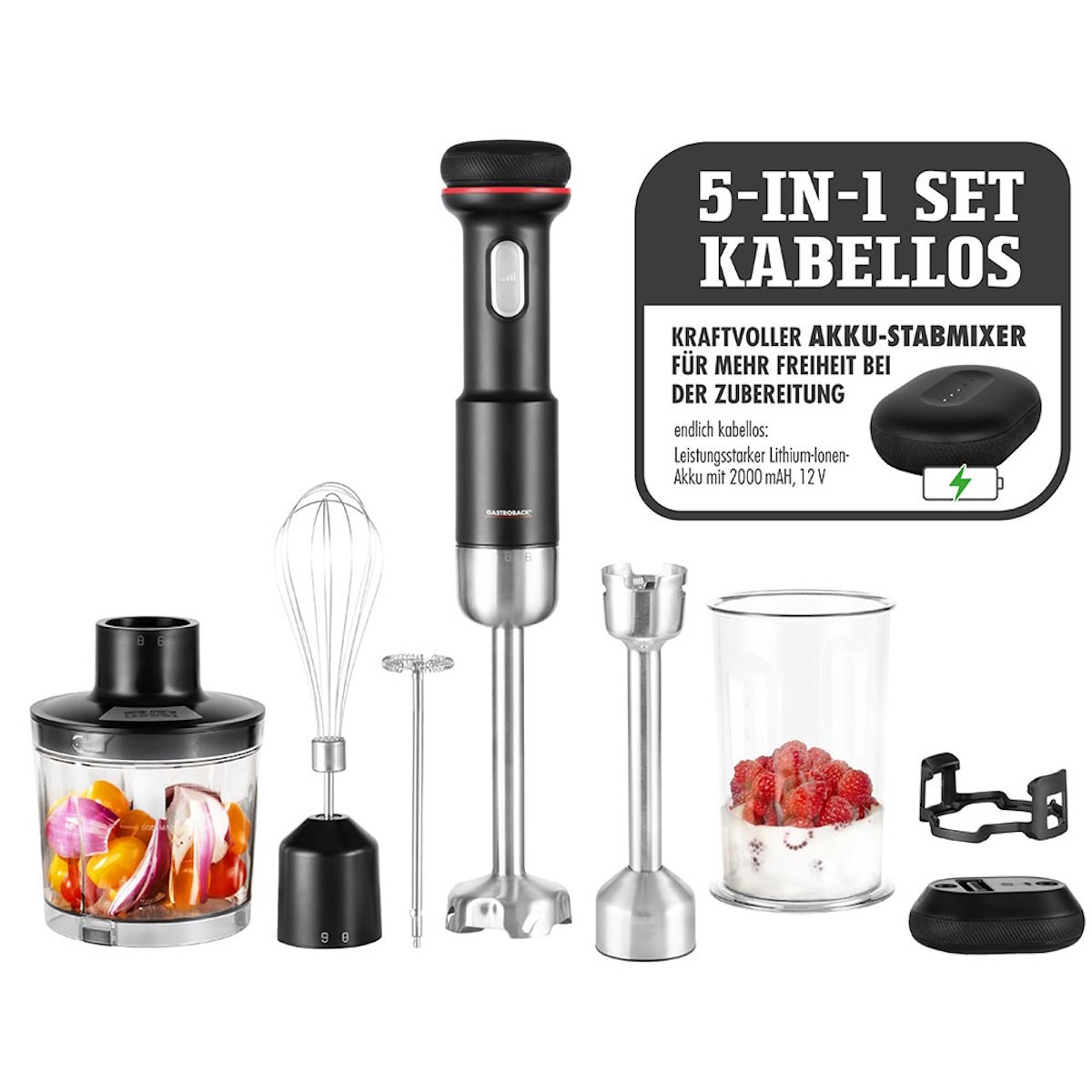 Gastroback 40982 Akku-Stabmixer Gastroback 40982 Akku-Stabmixer Set 5-in-1