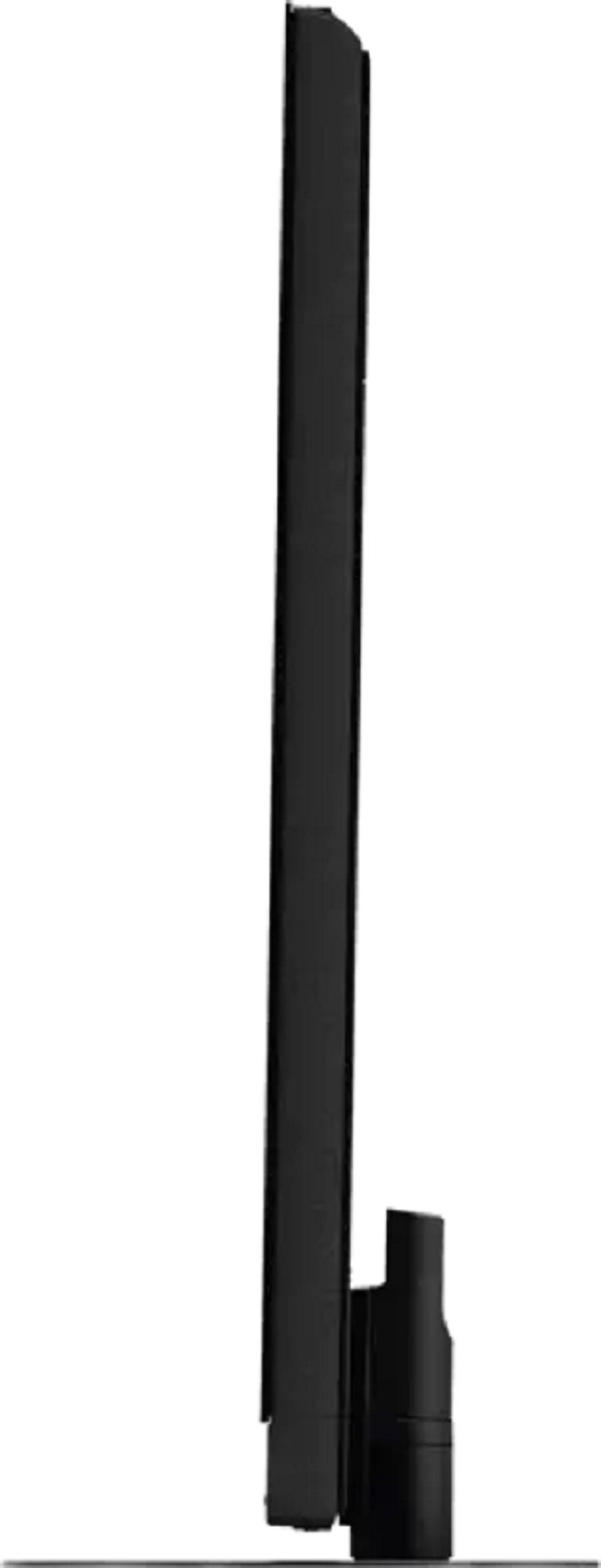 Extreme Seitenansicht, die das sehr schmale Design des Panasonic OLED TV-Panels hervorhebt.