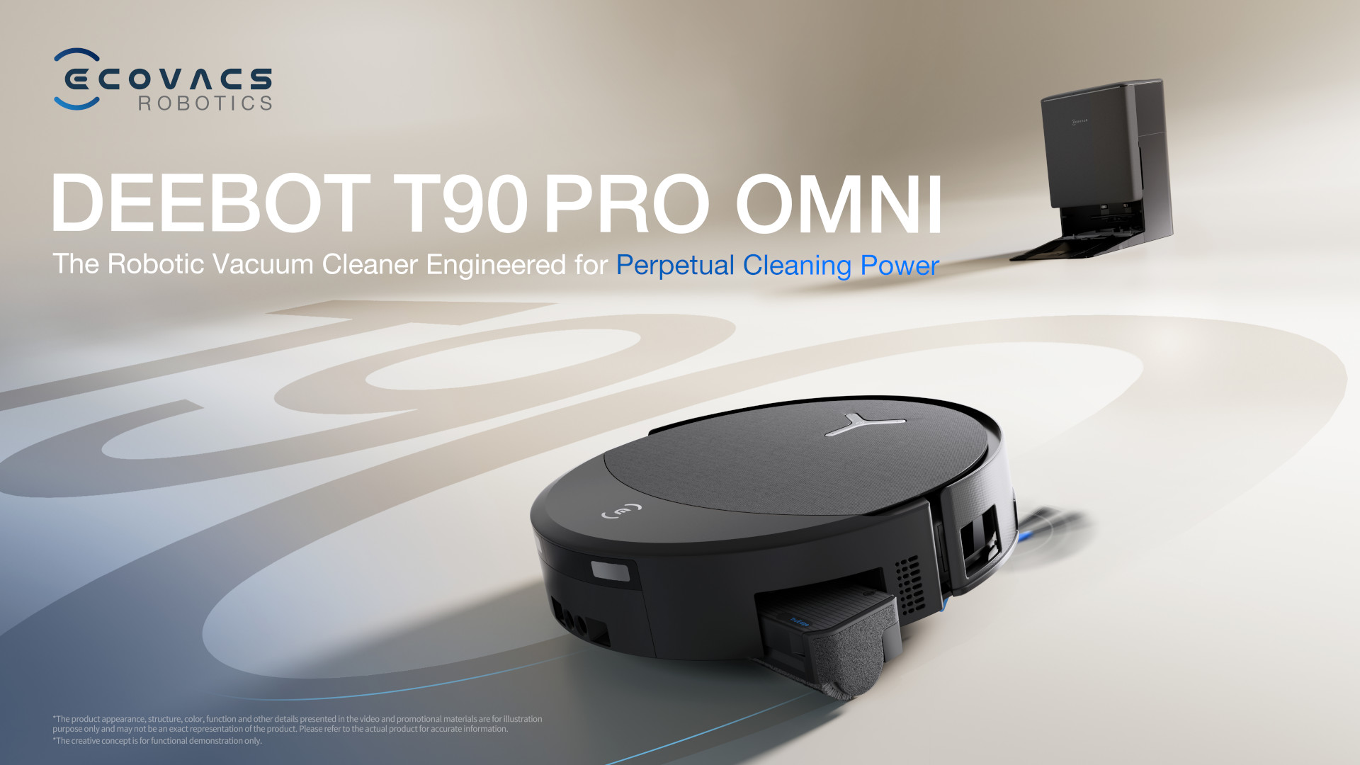 Ecovacs DEEBOT T90 PRO OMNI EU Schwarz Saug- und Wischroboter mit OMNI Station