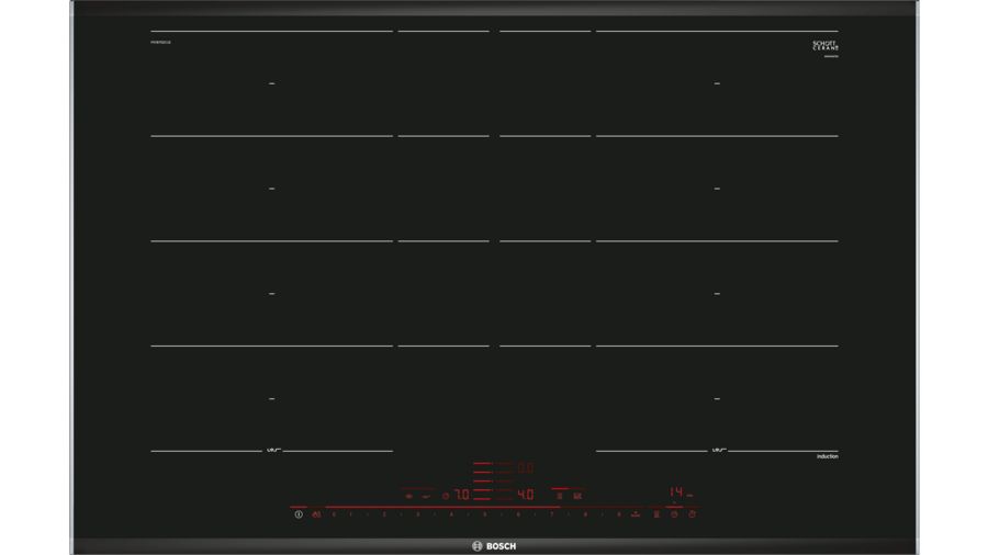 BOSCH PXY875DC1E Serie 8 Induktionskochfeld , 80 cm, Schwarz, Mit Rahmen aufliegend