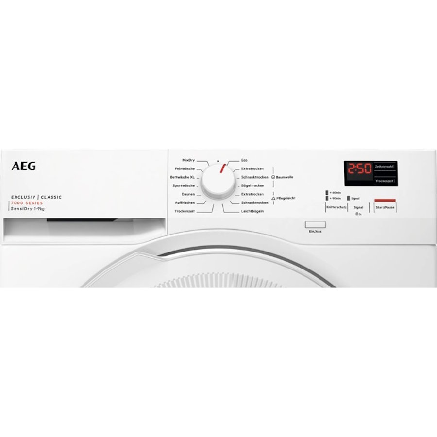 AEG TR7C40698 Bedienfeld mit LED-Display, Klartext-Blende, Programmwähler und Restzeitanzeige