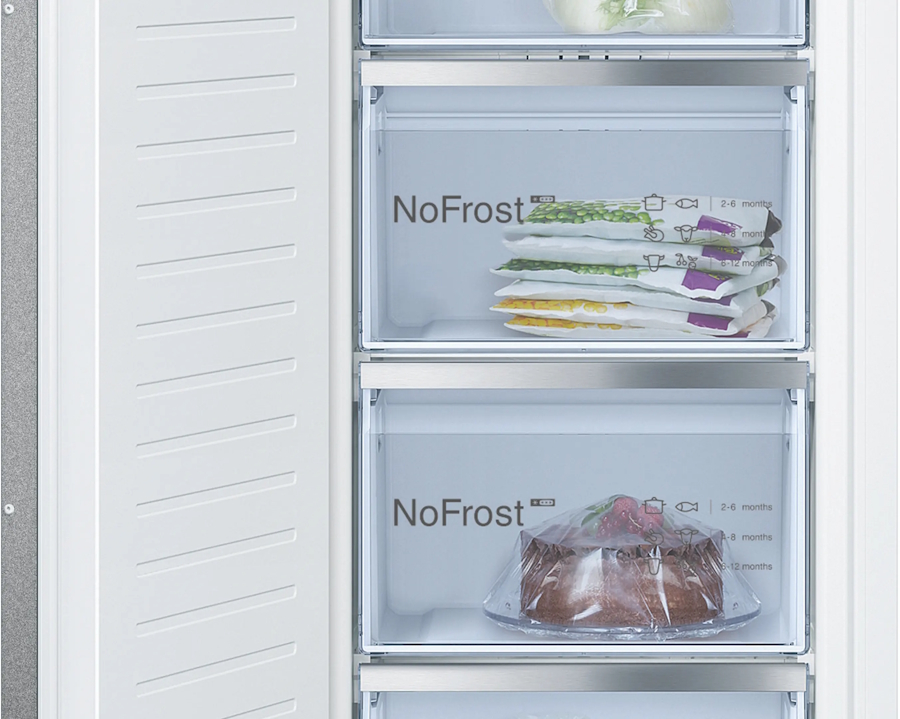 Bosch GIN81ACE0 NoFrost-Technologie – kein manuelles Abtauen im Einbaugefrierschrank
