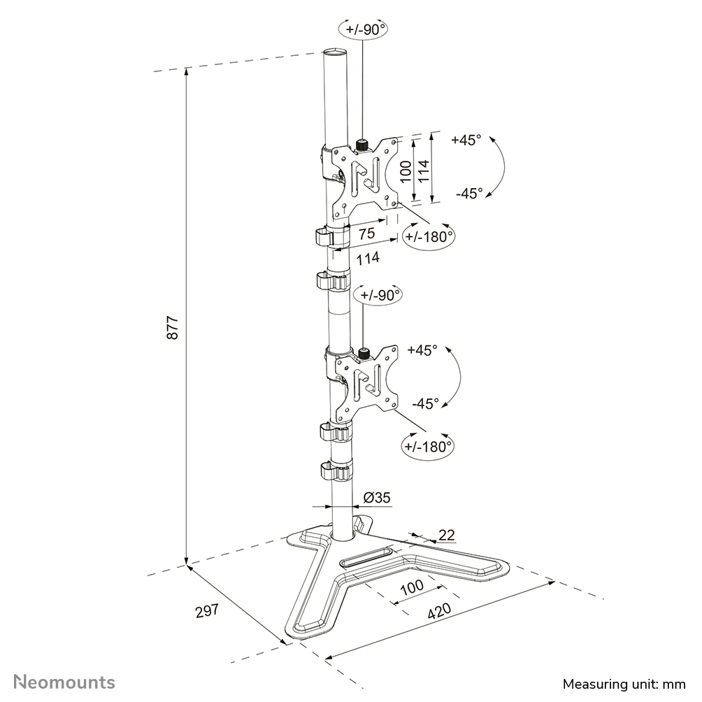 Neomounts DS45-600BL2V