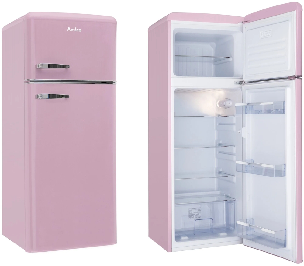 Amica KGC Retro Fridge-Freezer | 7 Colors to Choose From | FrostControl | 144 cm Height | Energy Class E