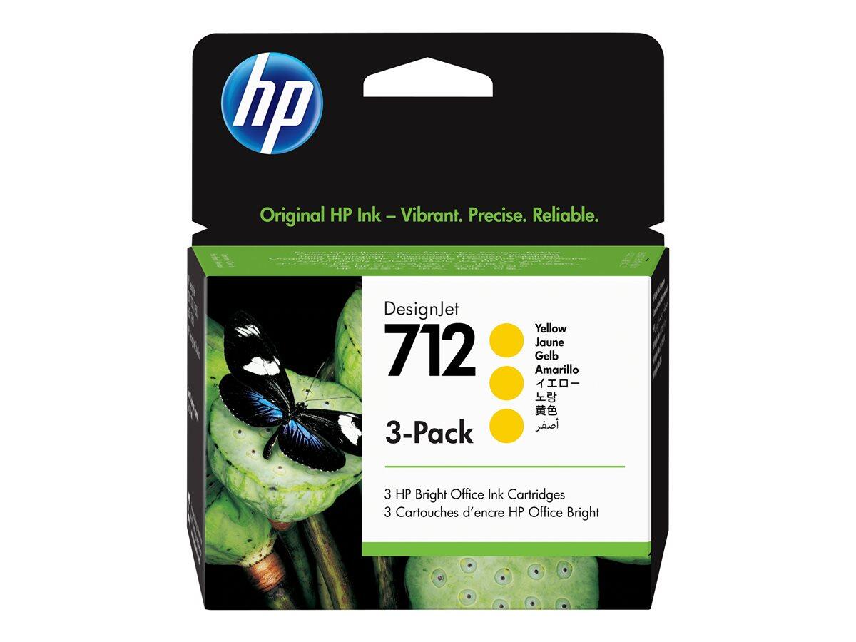 HP 712 3er-Pack Gelb DesignJet Druckerpatrone, 29 ml