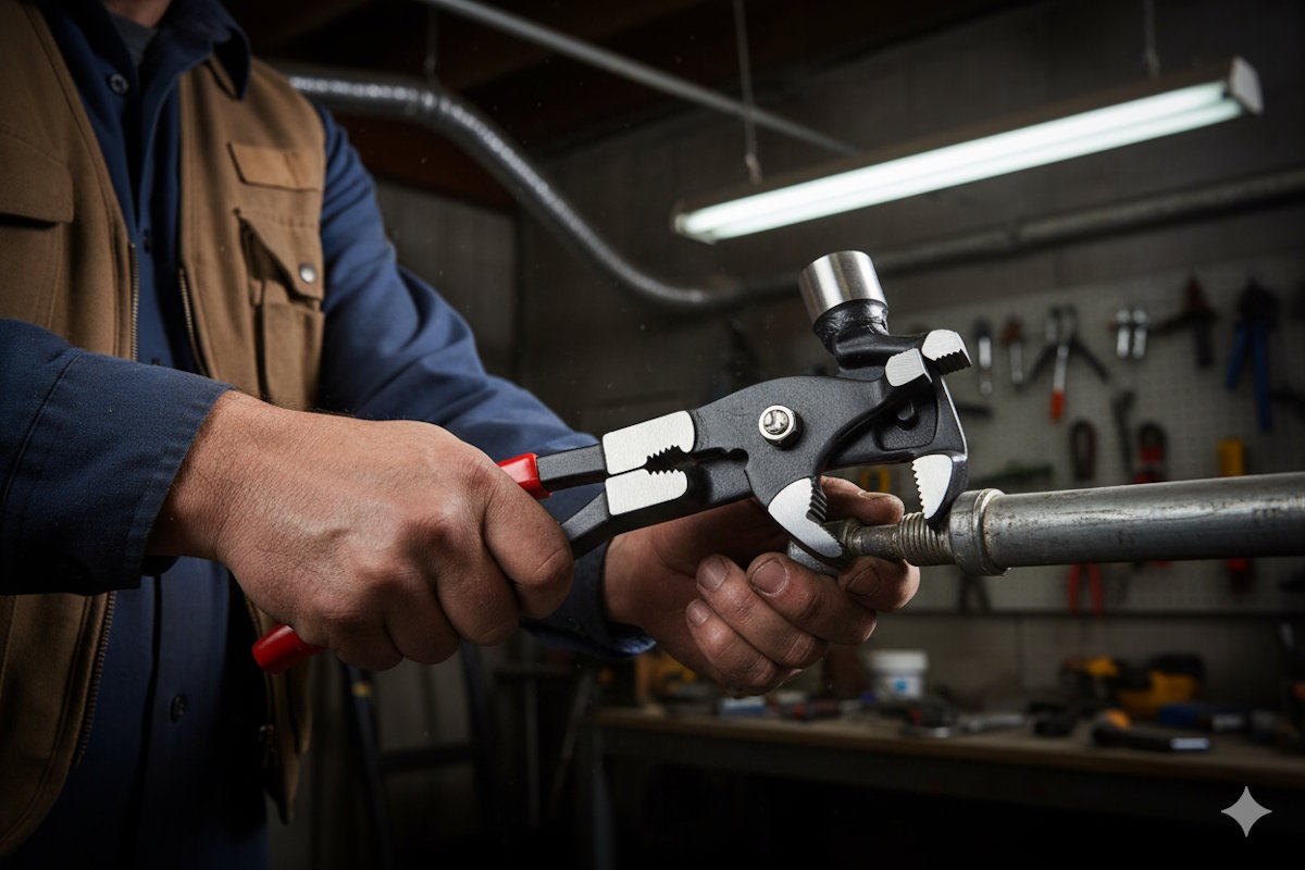 Rohrzange und Drahtschneider-Funktion Westfalia 6-in-1 Multifunktionszange, als Rohrzange verwenden