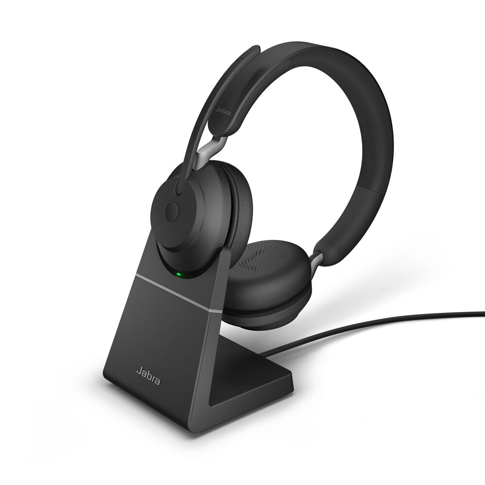 JABRA Evolve2 65 Link 380a USB-C MS Stereo Headset mit Ladestation, black, EAN: 5706991022827