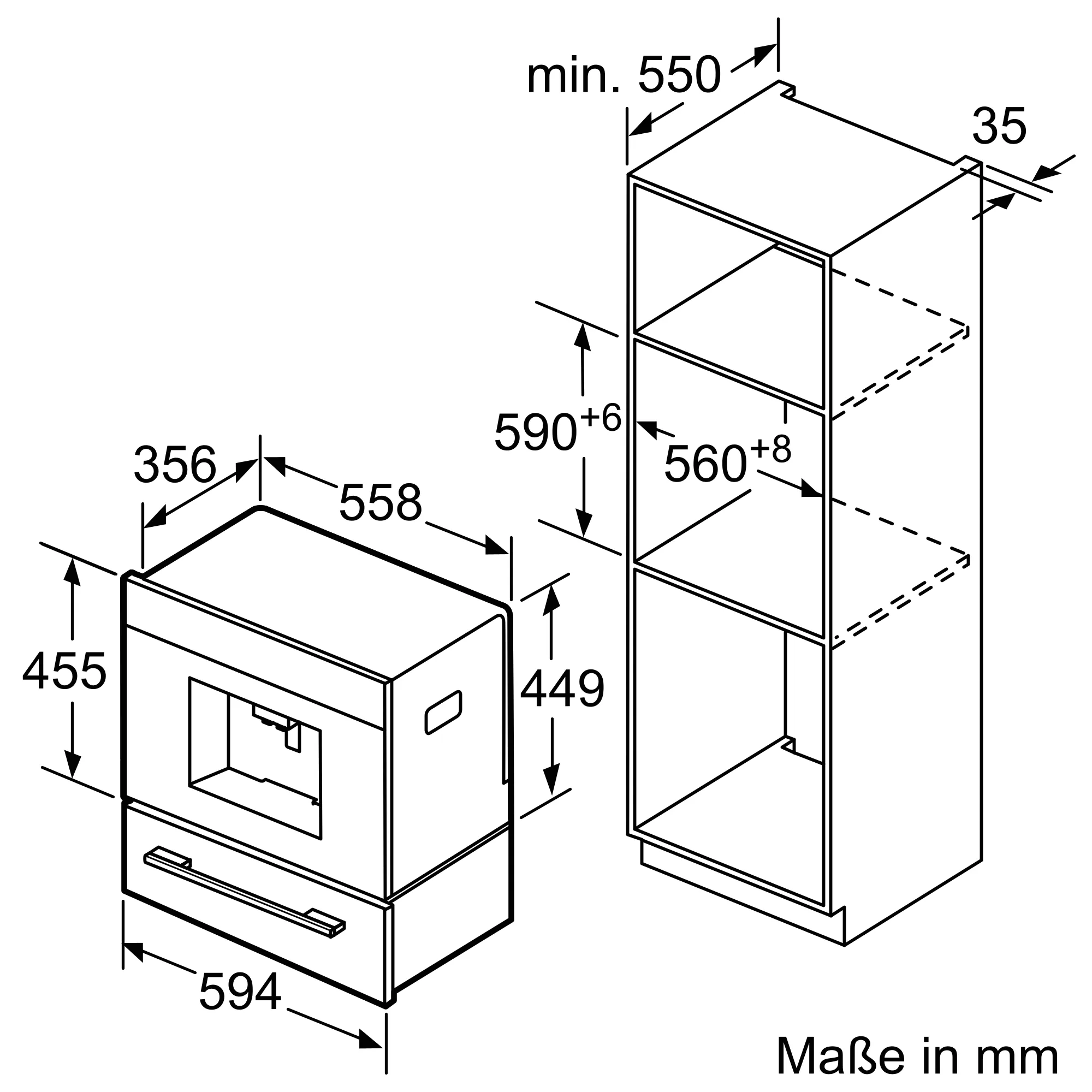 BOSCH Serie 8 Einbau-Kaffeevollautomat Edelstahl CTL636ES6