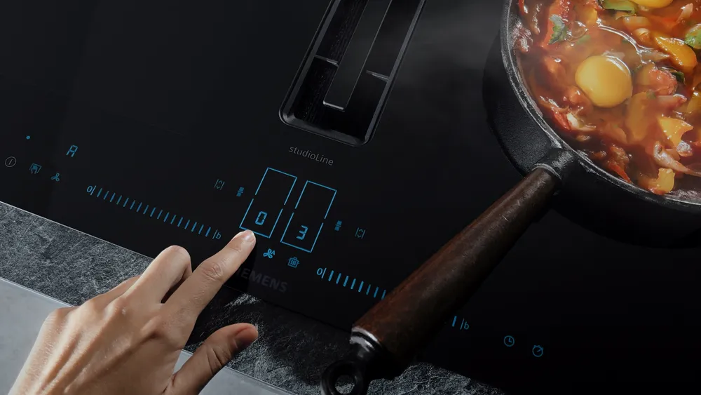 Siemens iQ300 ED811BS16E Induktionskochfeld mit Dunstabzug, 80 cm, Rahmenlos aufliegend| EAN: 4242003946268