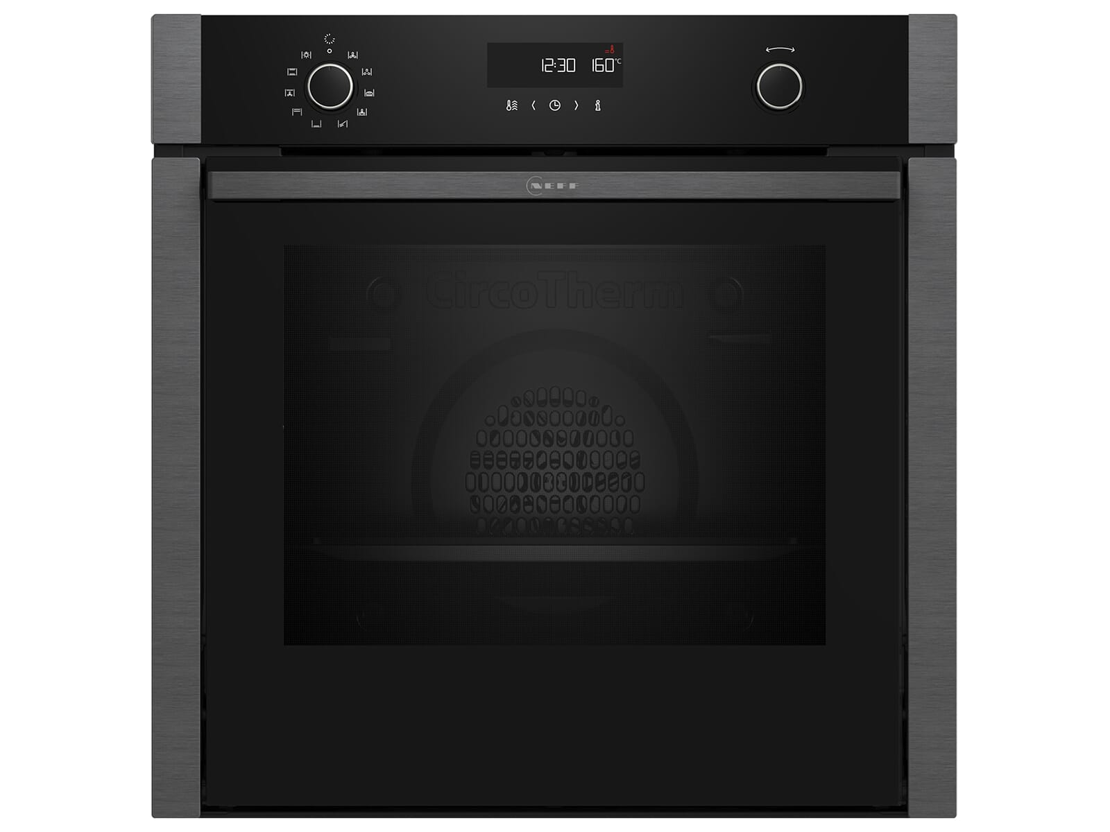 Neff B6ACH7AG3 Einbaubackofen mit Dampfstoss, 71 Liter, Edelstahl, CircoTherm,