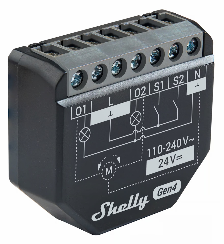 Shelly 2PM Gen4 Unterputz-Relais | 2-Kanal Smart-Schalter | Wi-Fi, Zigbee, Matter & BLE | Leistungsmessung | Rollladensteuerung